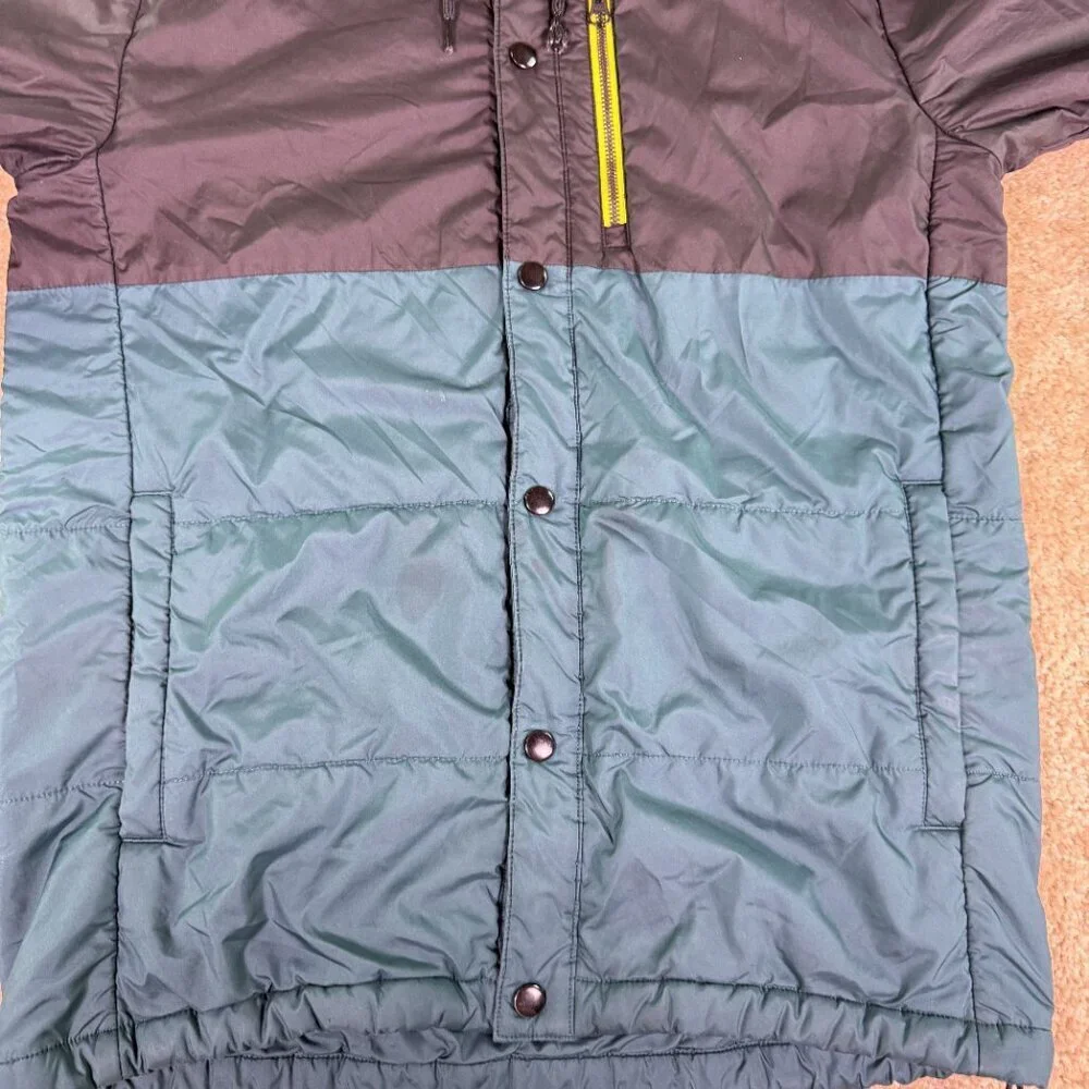 The North Face Jacket Mens Sz Small Blue Black Colorblock Hooded Zip Lightweight